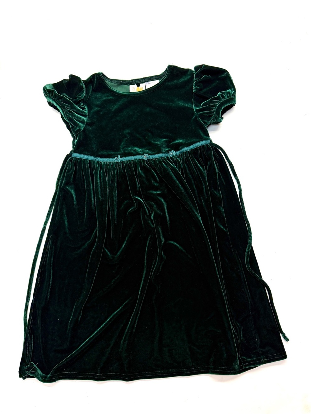 Vintage 90s Y2K New Moves Velvet Forest Green Dress Christmas Holiday
